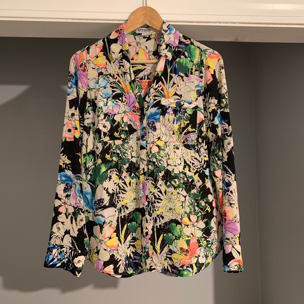 Express floral shirt size S